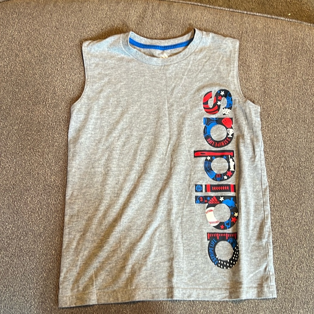 Youth size small Adidas, cut off shirt